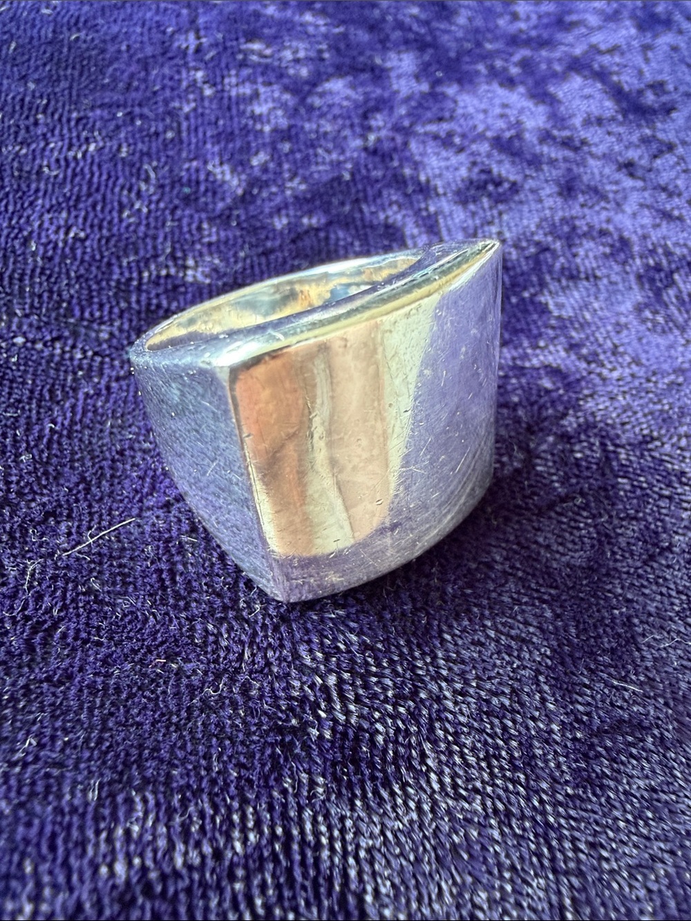 Vintage 925 sterling silver bold statement signet ring size 8.5